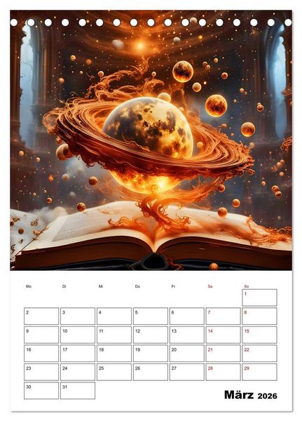 Produktbild: Magische surreale Buchwelten (Tischkalender 2026 DIN A5 hoch), CALVENDO Monatskalender