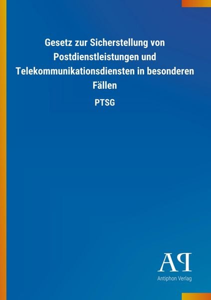 Produktbild: Gesetz zur Sicherstellung von Postdienstleistungen und Telek
