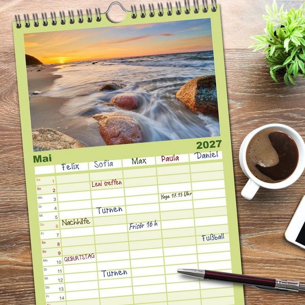Produktbild: Familienplaner 2027 - R&uuml;gen - Jasmund Nationalpark mit 5 Spalten (Wandkalender, 21 x 45 cm) CALVENDO