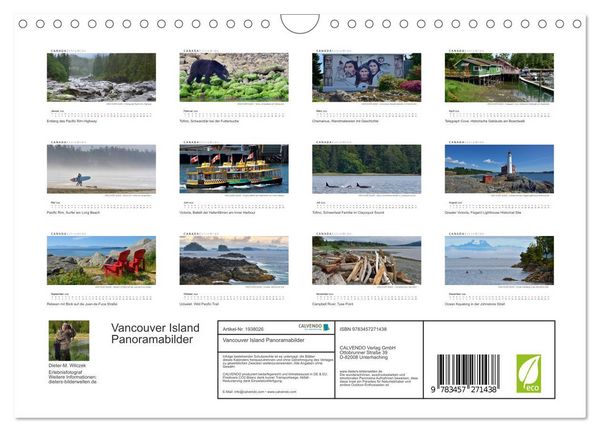 Produktbild: Vancouver Island Panoramabilder (Wandkalender 2026 DIN A4 quer), CALVENDO Monatskalender