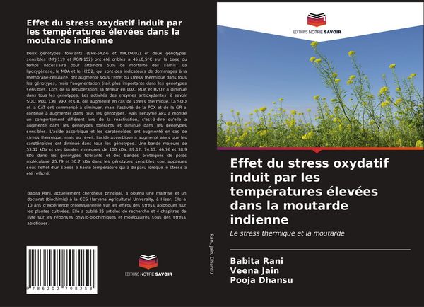Produktbild: Effet du stress oxydatif induit par les temp&eacute;ratures &eacute;lev&eacute;es dans la moutarde indienne