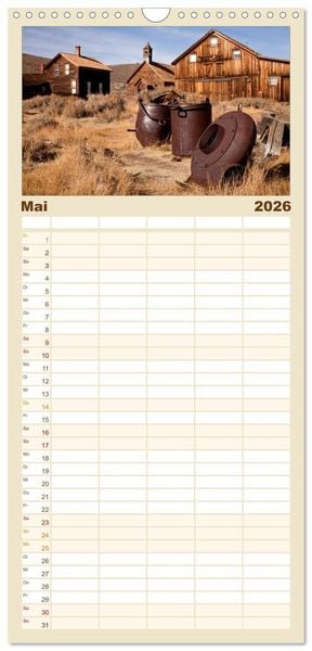 Produktbild: Familienplaner 2026 - Kalifornien USA mit 5 Spalten (Wandkalender, 21 x 45 cm) CALVENDO