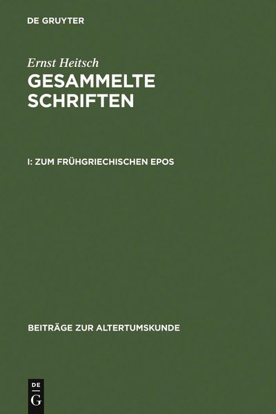 Produktbild: Zum fr&uuml;hgriechischen Epos