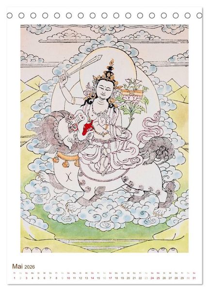 Produktbild: Mit Buddha durchs Jahr: historische Zeichnungen (Tischkalender 2026 DIN A5 hoch), CALVENDO Monatskalender