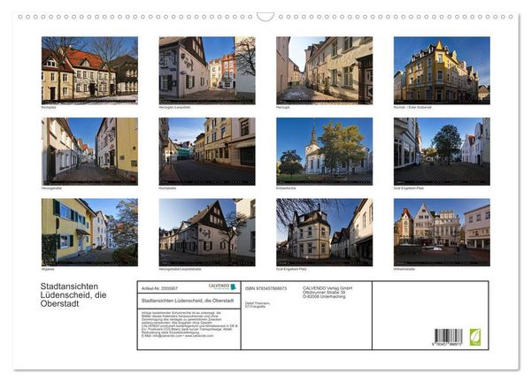 Produktbild: Stadtansichten L&uuml;denscheid, die Oberstadt (Wandkalender 2026 DIN A2 quer), CALVENDO Monatskalender