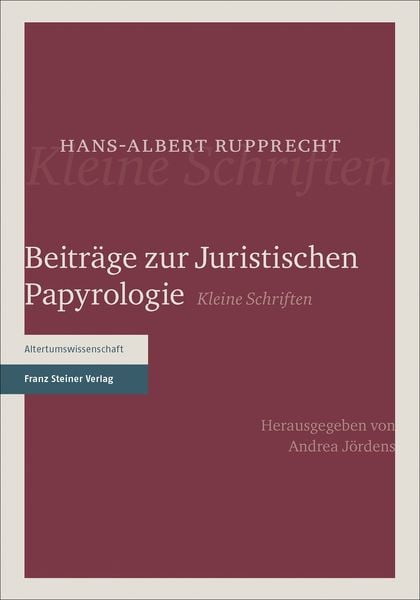Produktbild: Beitr&auml;ge zur Juristischen Papyrologie