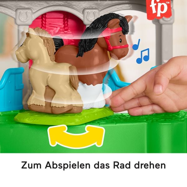 Produktbild: Fisher-Price Little People Spielset f&uuml;r Kleinkinder Niedlicher Pferdestall mit Ger&auml;uschen, 6 Spielteile