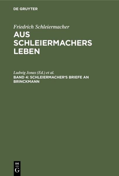 Produktbild: Schleiermacher's Briefe an Brinckmann