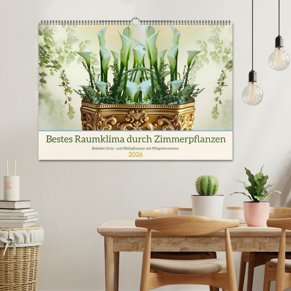Produktbild: Bestes Raumklima durch Zimmerpflanzen (Wandkalender 2026 DIN A2 quer), CALVENDO Monatskalender