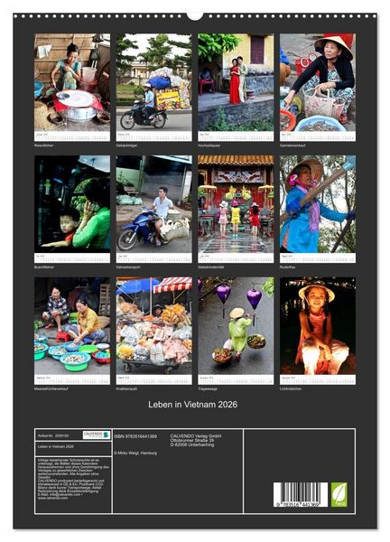 Produktbild: Leben in Vietnam 2026 (hochwertiger Premium Wandkalender 2026 DIN A2 hoch), Kunstdruck in Hochglanz