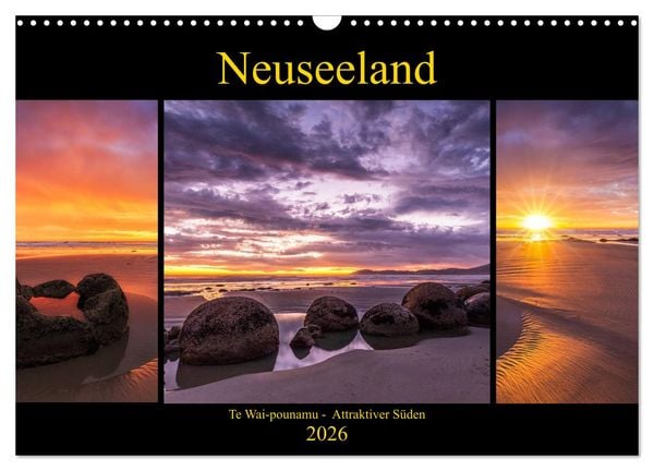 Produktbild: Neuseeland - Attraktiver S&uuml;den (Wandkalender 2026 DIN A3 quer), CALVENDO Monatskalender