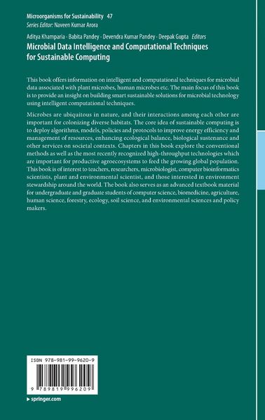 Produktbild: Microbial Data Intelligence and Computational Techniques for Sustainable Computing
