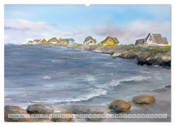 Produktbild: Heiligenhafen in Aquarell (Wandkalender 2026 DIN A2 quer), CALVENDO Monatskalender