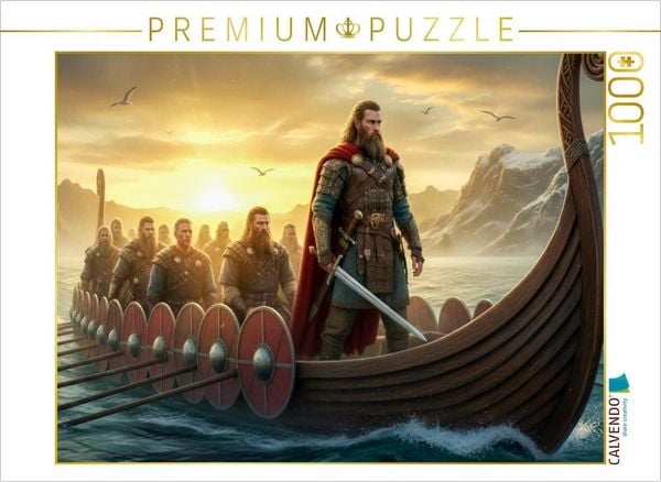CALVENDO Puzzle Beowulf erreicht Dänemark mit seinen Kriegern | 1000 Teile Lege-Größe 64x48cm Foto-Puzzle für glückliche Stunden