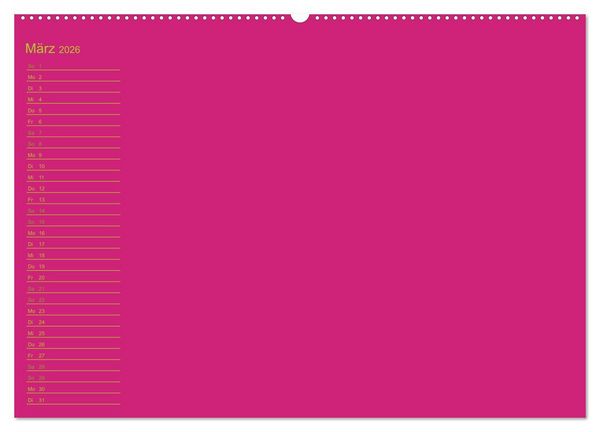 Produktbild: Bastel-Geburtstagskalender pink / Geburtstagskalender (Wandkalender 2026 DIN A2 quer), CALVENDO Monatskalender