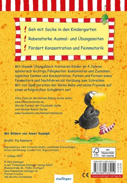 Der kleine Rabe Socke: Mein rabenstarker Kindergartenblock