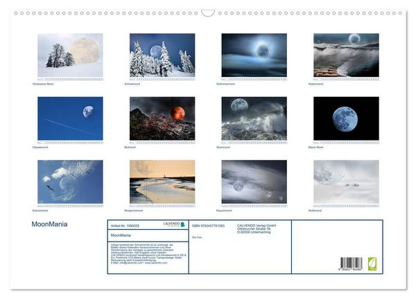 Produktbild: MoonMania (Wandkalender 2026 DIN A2 quer), CALVENDO Monatskalender