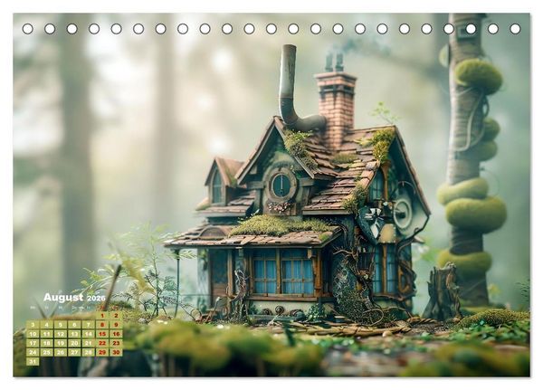Produktbild: Miniaturwelt Faszinierend winzige H&auml;user im Steampunk-Stil (Tischkalender 2026 DIN A5 quer), CALVENDO Monatskalender