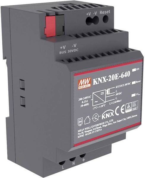 Mean Well KNX-20E-640 Hutschienen-Netzteil (DIN-Rail) 30 V/DC 640 mA 19.2 W Anzahl Ausgänge:1 x Inhalt 1 St.