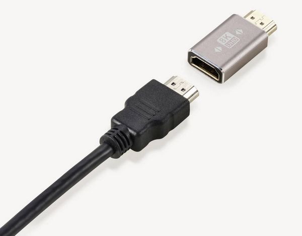 Produktbild: SpeaKa Professional SP-11302000 HDMI Adapter [1x HDMI-Stecker - 1x HDMI-Buchse] Grau UHD 8K @ 60 Hz, UHD 4K @ 120 Hz
