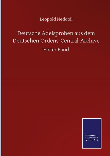 Produktbild: Deutsche Adelsproben aus dem Deutschen Ordens-Central-Archive