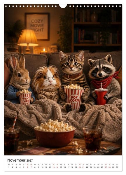 Produktbild: Cozy Friends - Kleine Kuschelhelden (Wandkalender 2027 DIN A3 hoch), CALVENDO Monatskalender
