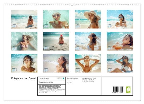 Produktbild: Entspannen am Strand (hochwertiger Premium Wandkalender 2026 DIN A2 quer), Kunstdruck in Hochglanz