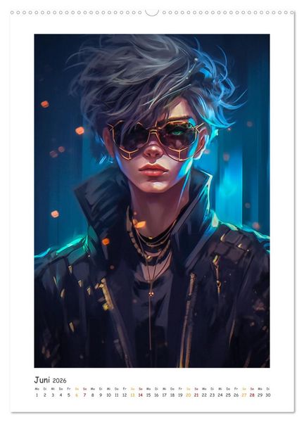 Produktbild: Coole Cyber Boys (hochwertiger Premium Wandkalender 2026 DIN A2 hoch), Kunstdruck in Hochglanz