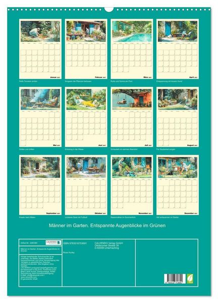 Produktbild: M&auml;nner im Garten. Entspannte Augenblicke im Gr&uuml;nen (Wandkalender 2027 DIN A2 hoch), CALVENDO Monatskalender