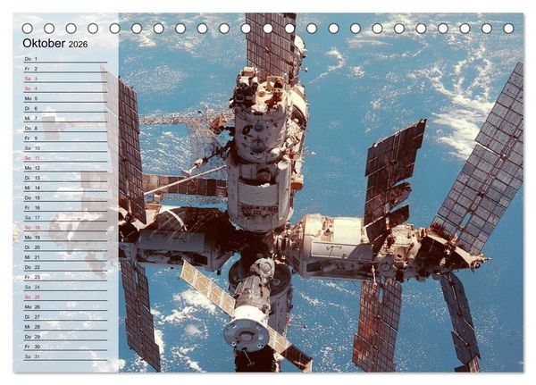 Produktbild: Missionen im Weltall (Tischkalender 2026 DIN A5 quer), CALVENDO Monatskalender
