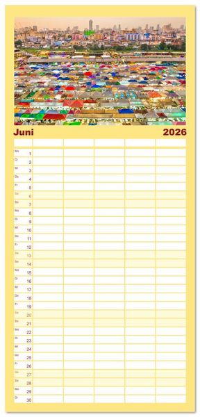 Produktbild: Familienplaner 2026 - BANGKOK Hauptstadt von Thailand mit 5 Spalten (Wandkalender, 21 x 45 cm) CALVENDO
