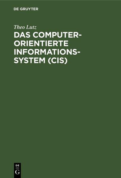 Produktbild: Das computerorientierte Informationssystem (CIS)