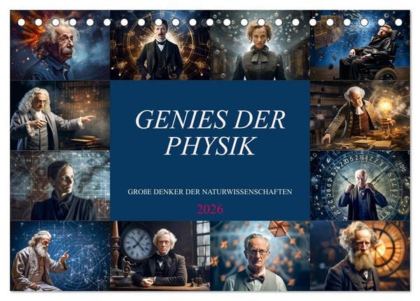 Genies der Physik (Tischkalender 2026 DIN A5 quer), CALVENDO Monatskalender