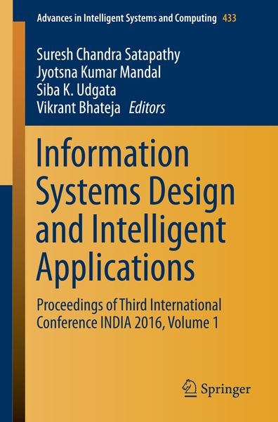 Produktbild: Information Systems Design and Intelligent Applications