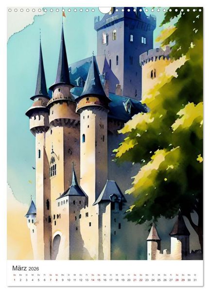 Produktbild: Faszination Mittelalter - Von mittelalterlichen Burgen und Drachen (Wandkalender 2026 DIN A3 hoch), CALVENDO Monatskalender