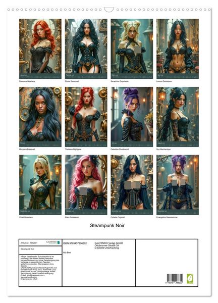 Produktbild: Steampunk Noir (Wandkalender 2026 DIN A2 hoch), CALVENDO Monatskalender
