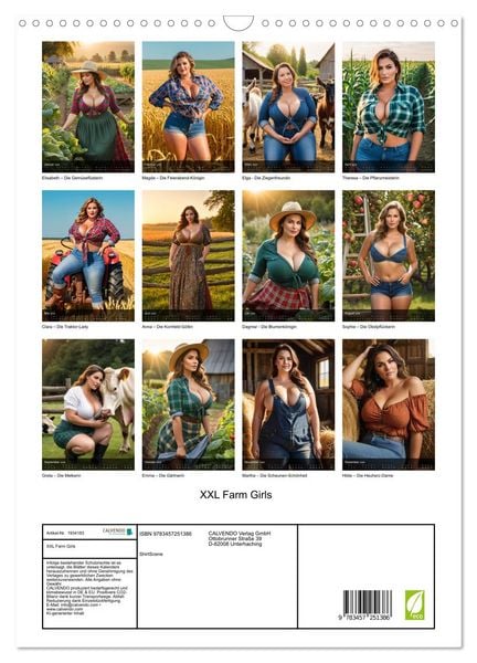 Produktbild: XXL Farm Girls (Wandkalender 2026 DIN A3 hoch), CALVENDO Monatskalender