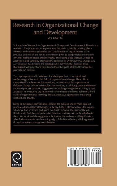 Produktbild: Research in Organizational Change and Development