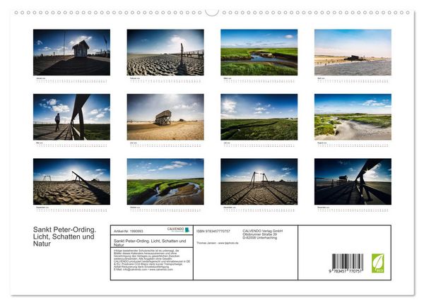 Produktbild: Sankt Peter-Ording. Licht, Schatten und Natur (hochwertiger Premium Wandkalender 2026 DIN A2 quer), Kunstdruck in Hochglanz