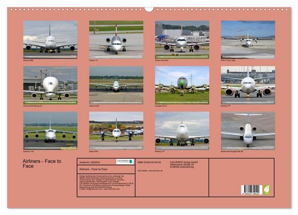 Produktbild: Airliners - Face to Face (Wandkalender 2027 DIN A2 quer), CALVENDO Monatskalender