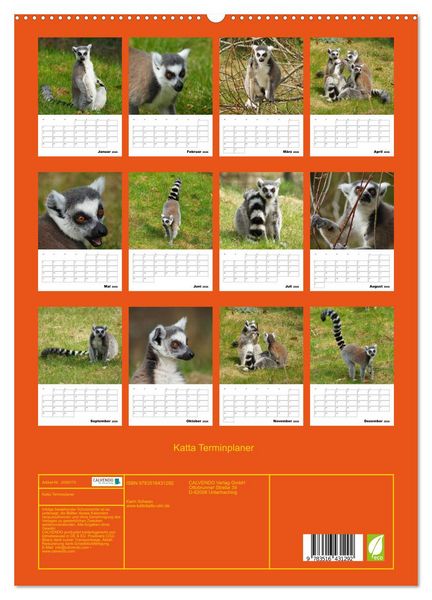 Produktbild: Katta Terminplaner (hochwertiger Premium Wandkalender 2026 DIN A2 hoch), Kunstdruck in Hochglanz