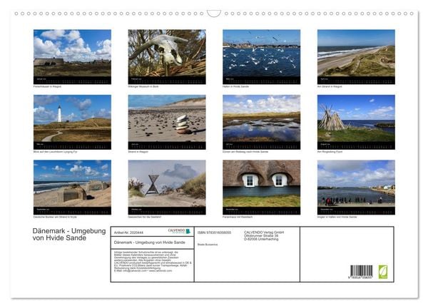 Produktbild: D&auml;nemark - Umgebung von Hvide Sande (Wandkalender 2026 DIN A2 quer), CALVENDO Monatskalender
