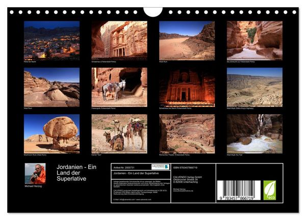 Produktbild: Jordanien - Ein Land der Superlative (Wandkalender 2026 DIN A4 quer), CALVENDO Monatskalender