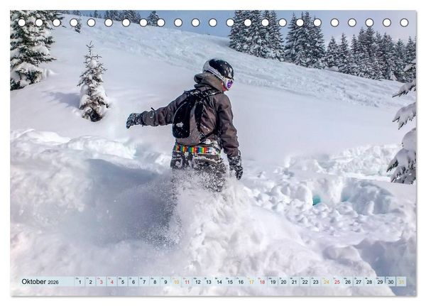 Produktbild: Snowboarden - ein St&uuml;ck Freiheit (Tischkalender 2026 DIN A5 quer), CALVENDO Monatskalender