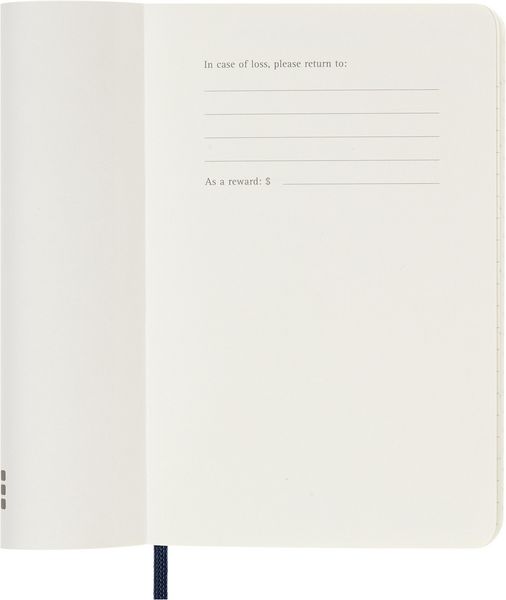 Moleskine 12 Monate Wochen Notizkalender 2026, Pocket/A6, 1 Wo = 1 Seite, rechts linierte Seite, Weicher Einband, Saphir