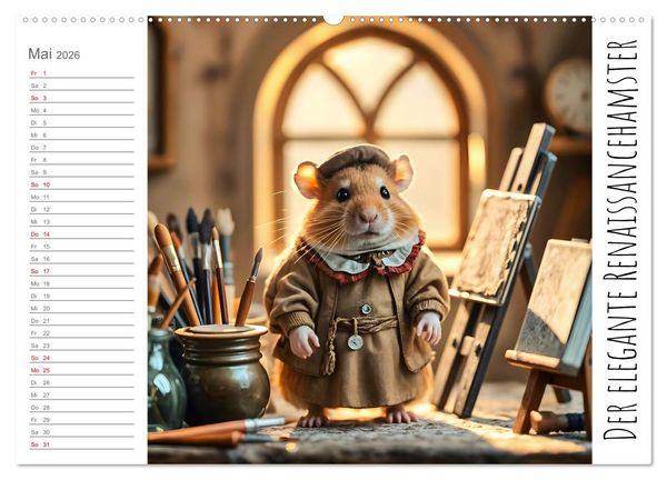 Produktbild: History Hamster - Die Geschichte der Welt in 12 Nagerbildern (hochwertiger Premium Wandkalender 2026 DIN A2 quer), Kunstdruck in Hochglanz