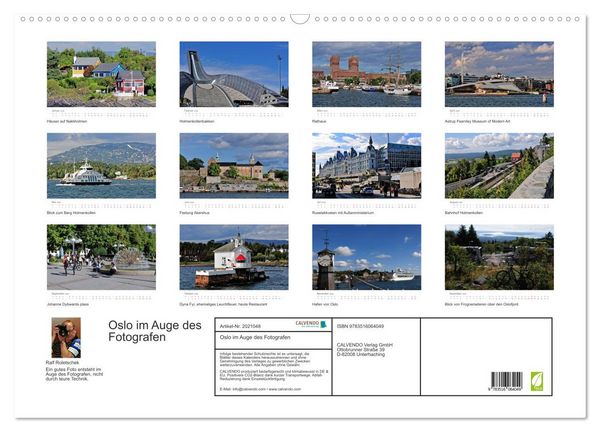 Produktbild: Oslo im Auge des Fotografen (Wandkalender 2026 DIN A2 quer), CALVENDO Monatskalender