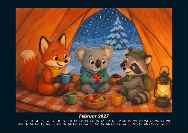 Produktbild: Camping-Abenteuer mit Finn, Kiki & Rocco 2027 Fotokalender DIN A4