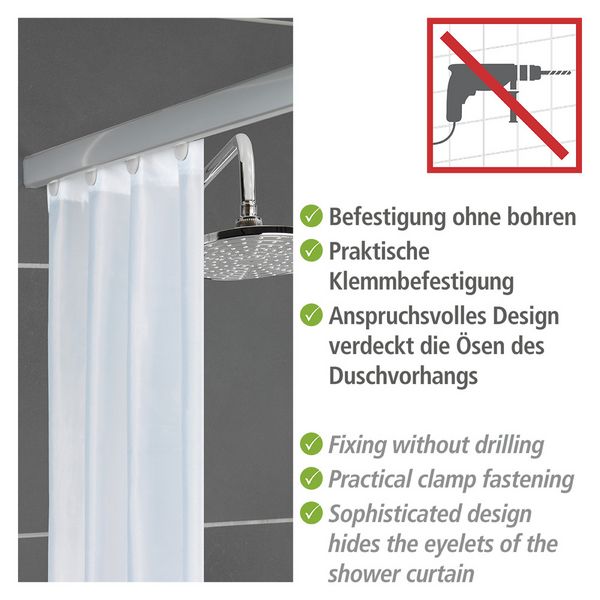 Produktbild: Teleskop-Duschschiene Mod. Era Chrom 75-125 cm, f&uuml;r Duschvorh&auml;nge