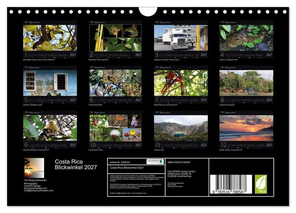 Produktbild: Costa Rica Blickwinkel 2027 (Wandkalender 2027 DIN A4 quer), CALVENDO Monatskalender